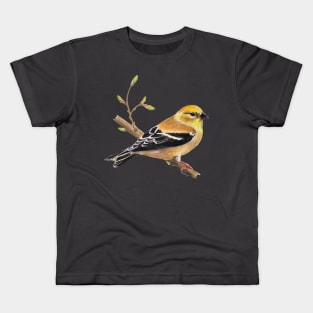 American Goldfinch painting (female) Kids T-Shirt